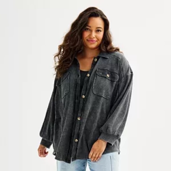 SO Tops - Kohls SO Juniors Waffle Knit Shacket size M